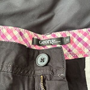 George Black shorts with Pink Checkered Lining